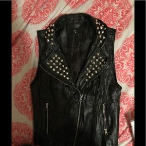 Studded biker vest